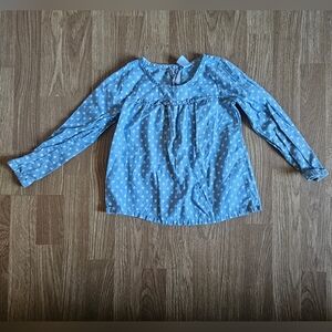 Carter's Blue Top with White Heart Pattern
